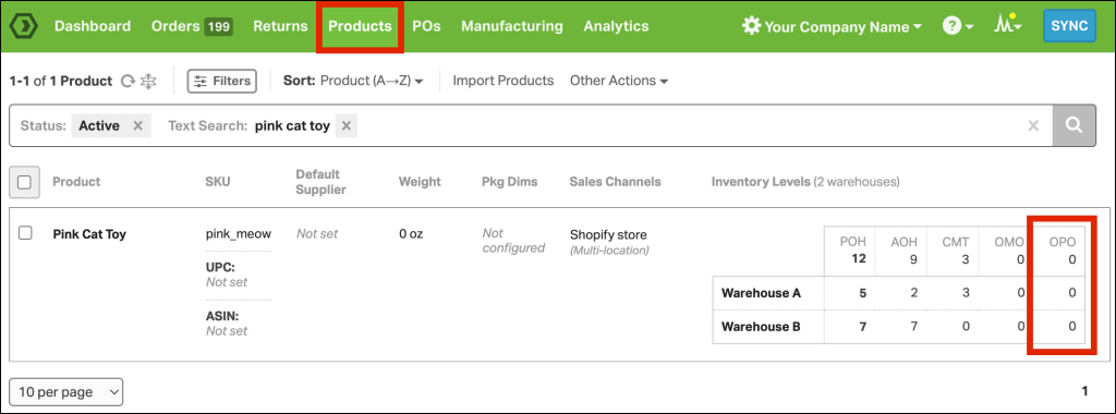 Screenshot of Odoro software interface
