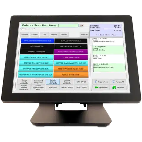 RetailEdge POS terminal with cashier screen